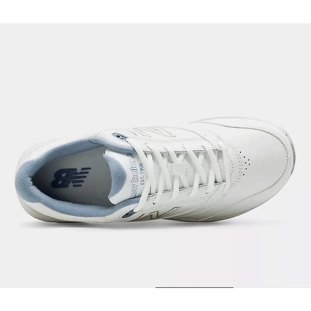 New Balance 928v3 Womens White Blue Leather Walking Shoes WW928WB3 Size 8.5